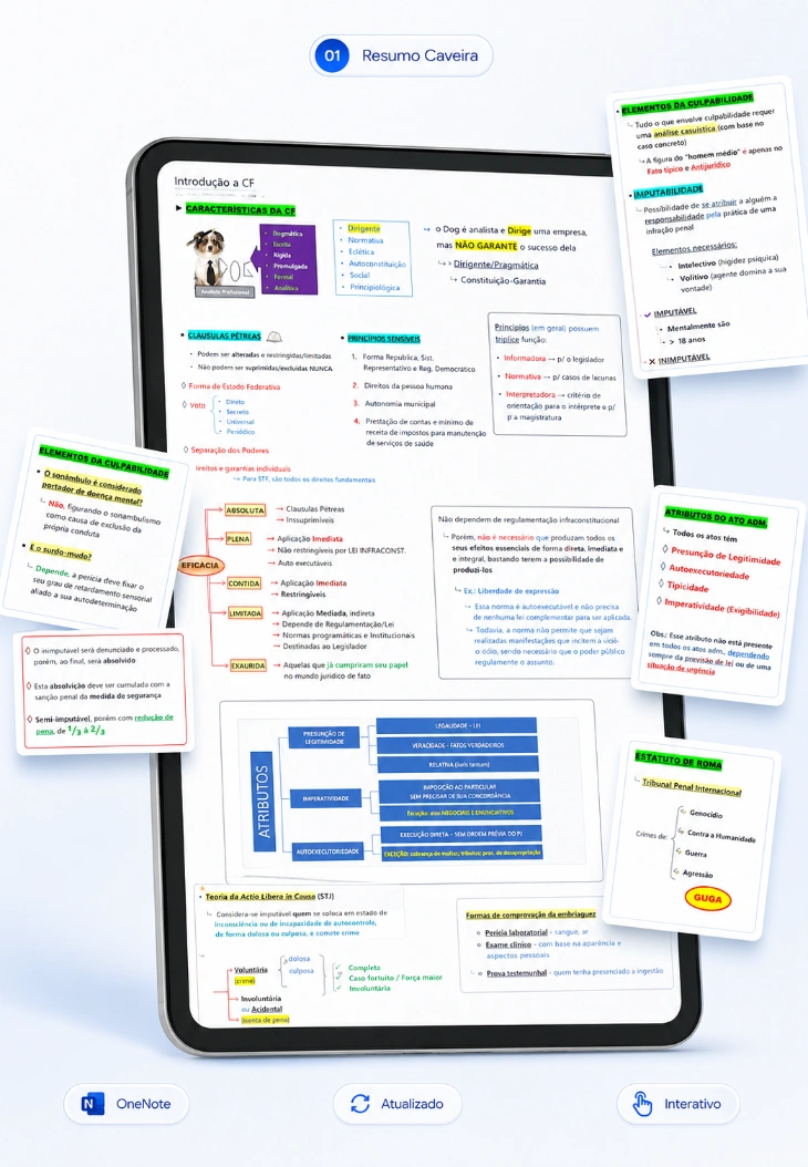 Como é por dentro dos Resumos Caveira no OneNote